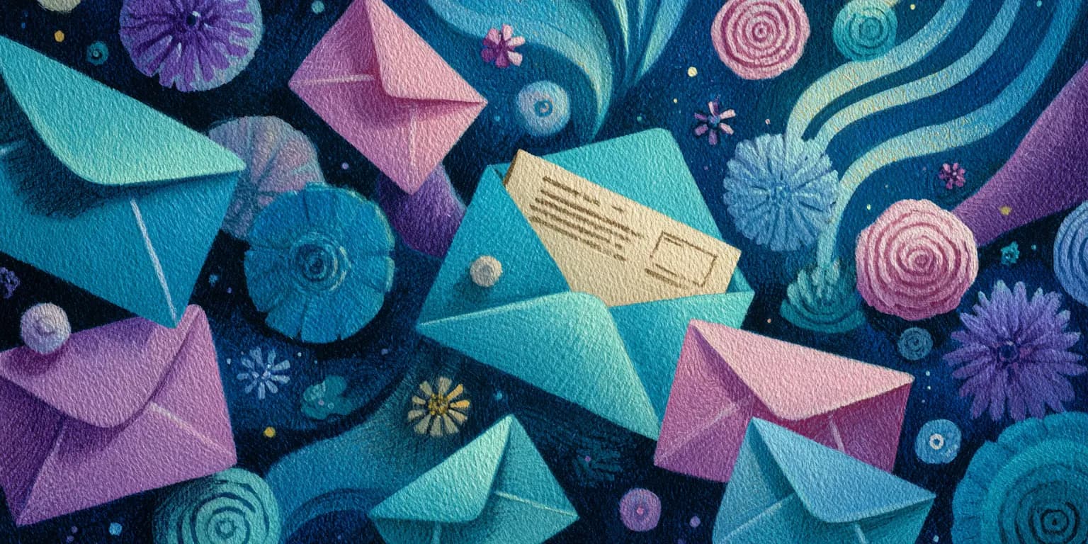 Sending an Email artistic illustration