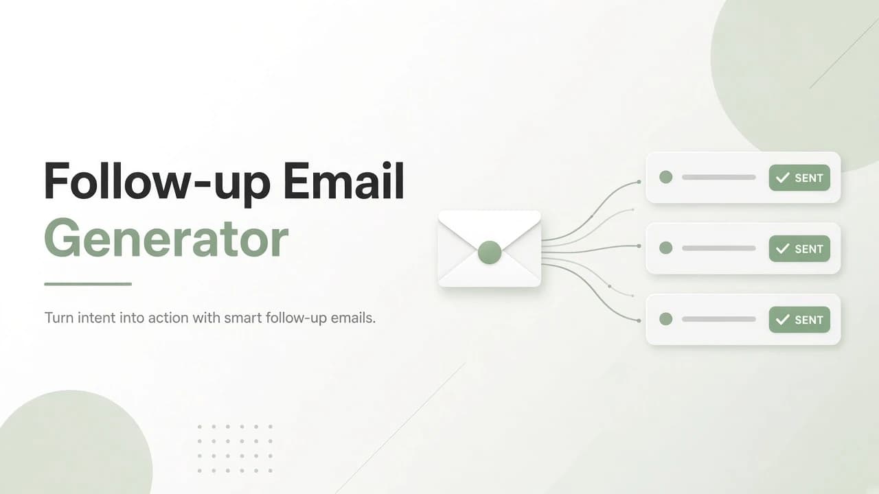 Minimal envelope connected to three sent follow-up email strips